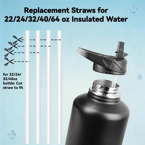 TERPINK Replacement Straws for CIVAGO Bottles - 4 Pack with Brush