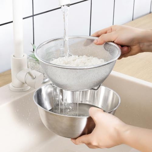 Stainless Steel Rice Washing Sieve Strainer 7 Inch Kitchen Mesh Basket