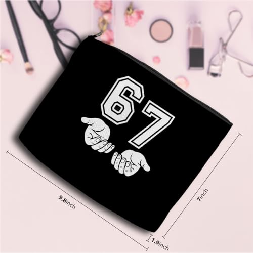 VICBOU Funny Six Seven Meme Makeup Bag Cute Novelty Cosmetic Pouch
