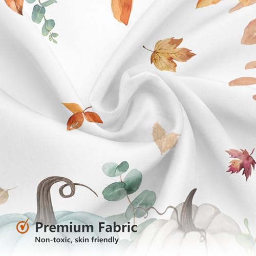 Yellow Pumpkin Shower Curtain with Maple Leaves - 72x72 inches