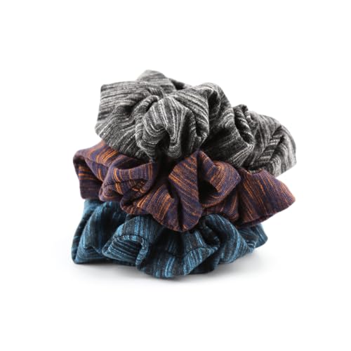 ELIHAIR Cotton Striped Hair Scrunchies - Gentle Frizz-Free Hair Ties