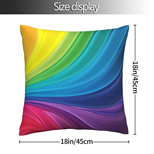 VARUN Rainbow Stripe Throw Pillow Cover, 18x18 Inch Square Cushion Case - 5
