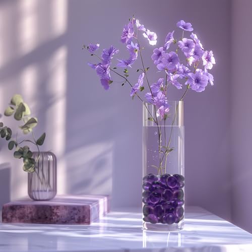 Purple Glass Marbles - 15 oz Flat Gems for Vase Fillers & Decor