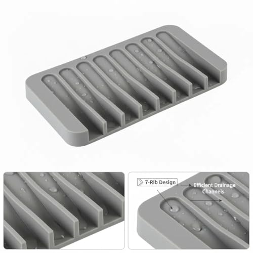 Asltw 2-Pack Premium Silicone Soap Holder - Self-Draining Design