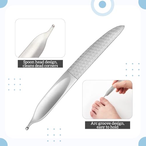 Jingmore 3-Piece Stainless Steel Nail File Set with Case for Thick Nails