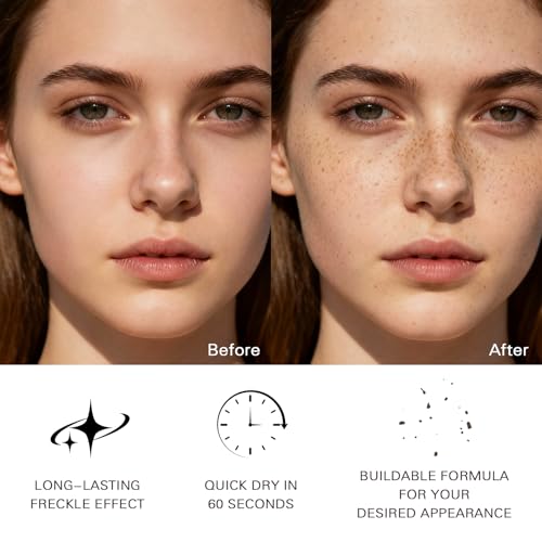 Janwana Natural Freckle Pen 2-Pack - Waterproof & Long Lasting Faux Freckle Makeup Pencil, Natural Coffee
