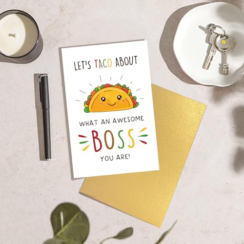 Funny Boss Day Card - Taco About An Awesome Boss Greeting Card