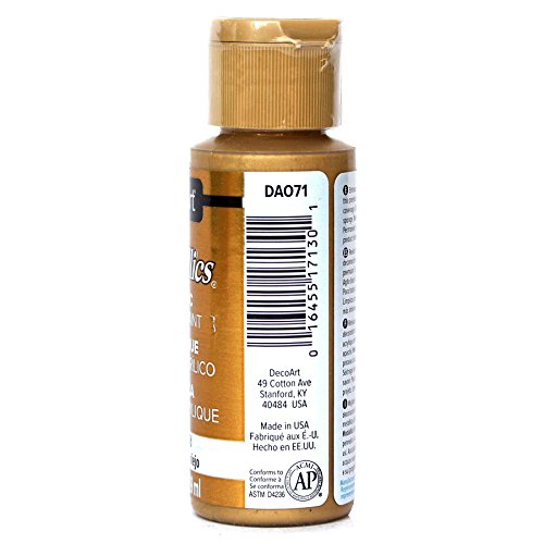DecoArt Dazzling Metallics Acrylic Paint - Glorious Gold, 2 Fl Oz