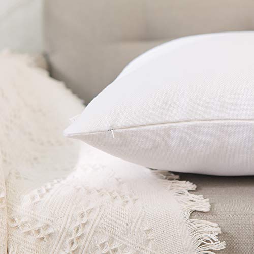 Pure White Decorative Throw Pillow Cover 12" x 20" with Zipper