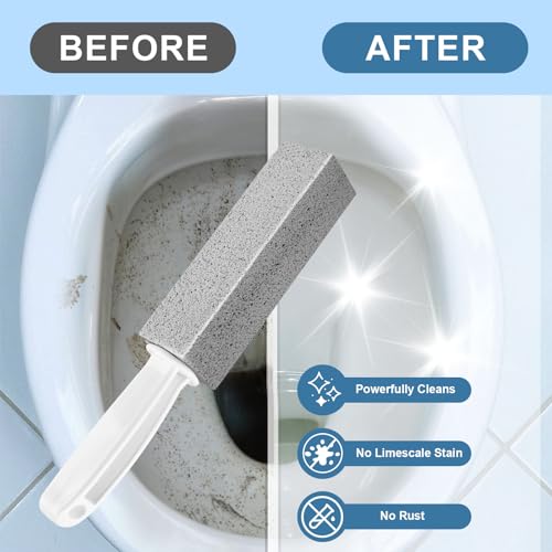 MEQHUO Toilet Pumice Stone with Handle - 5 Pack Hard Water Stain Remover