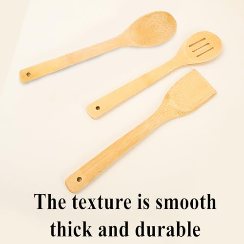 3-Piece Wooden Cooking Utensil Set with Heat-Resistant Handles