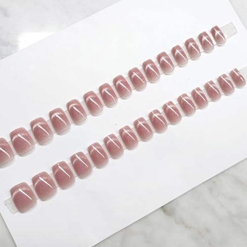 Long Coffin Press On Nails Gradient Ballerina False Nails 24 Pcs
