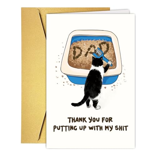 Funny Cat Dad Father's Day Card - Humorous Gift for Cat Lovers