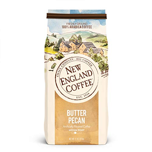 New England Coffee Butter Pecan Ground Coffee, 100% Arabica, 11oz