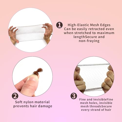 Invisible Hair Net & Pin Set - 20 Brown Hair Nets + 40 U-Pins