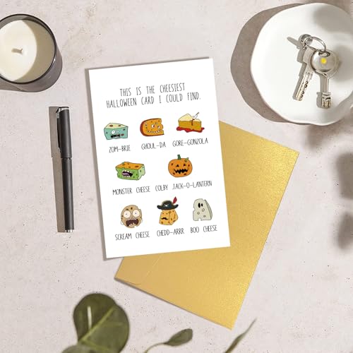 Funny Cheese Pun Halloween Greeting Card for Cheese Lovers