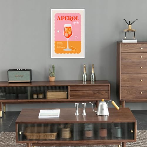 Aperol Spritz Wall Art Cocktail Canvas Poster 12x16in