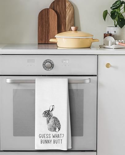 Guess What? Bunny Rabbit Butt Kitchen Towel, 16x24 Waffle Weave Microfiber