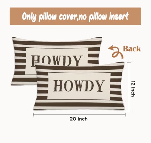 Howdy Western 12x20 Pillow Cover, Southwestern Striped Flannelette Throw Case