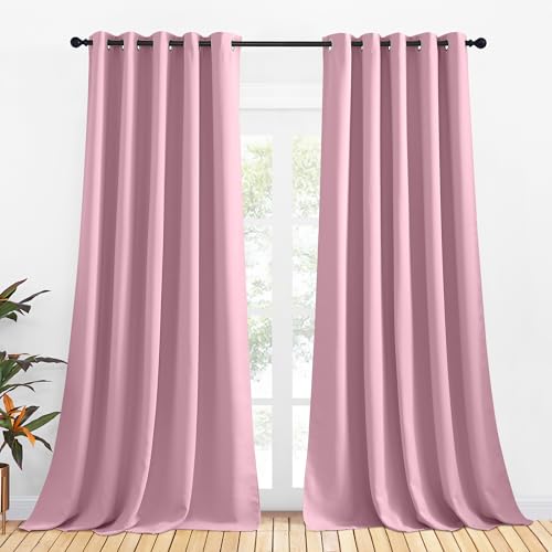 NICETOWN Rouge Pink Blackout Curtain Panels, 70" x 95" - 2 Pack