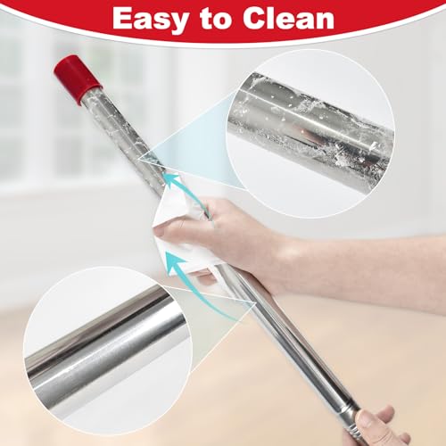 Aiyiried Adjustable Stainless Steel Mop Handle for Ocedar Spin & Flat Mops - Single 4-Section Replacement, 30-58 Inch