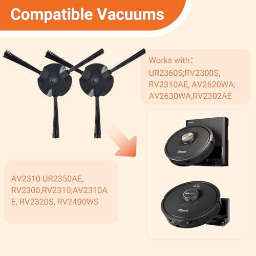 Replacement Side Brushes for Shark RV2300 Robot Vacuum - 6 Pack