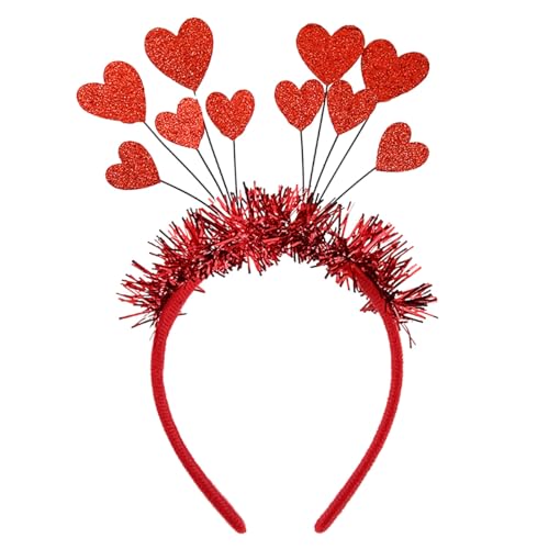 Sequins Heart Headband Red Glitter Love Hair Hoop for Valentine's Day