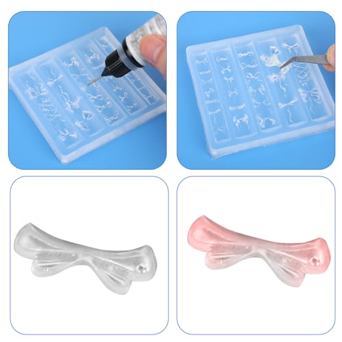 Sinbana 3D Silicone Bow Nail Art Mold - Bow-Knot Manicure Stencil Template