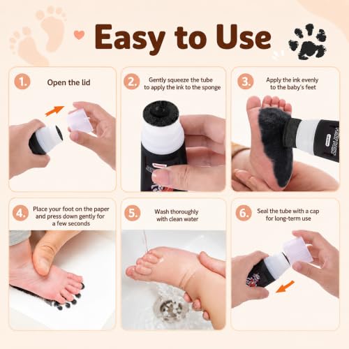 Non-Toxic Baby Hand and Footprint Paint with Sponge Applicator - 1.69 fl oz