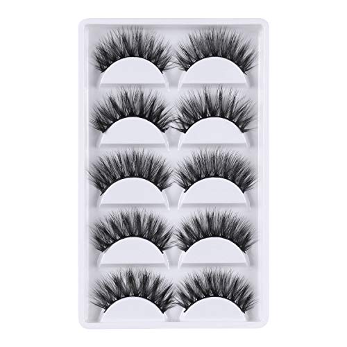 3D Faux Mink False Eyelashes Handmade Dramatic Thick Fluffy 5 Pairs