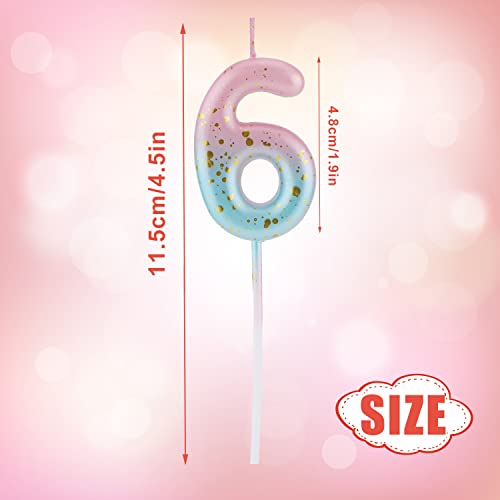 Pink Blue Gradient Birthday Number Candles for Cake