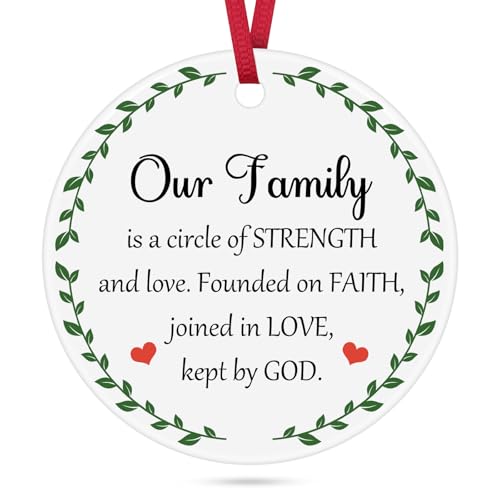 Ceramic Family Christmas Ornament 2025 - Heart Hanging Decoration