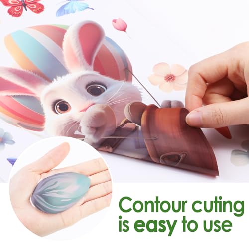 Hianjoo 87 PCS Easter Window Clings - Double-Sided Bunny & Egg Stickers