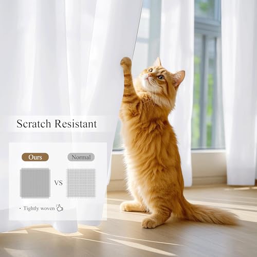 NICETOWN White Privacy Sheer Curtains 63 Inches Long Non-See-Through Semi Sheer Curtains Light Filtering Window Drapes for Kitchen Living Room 2 Panels Set, 42" W