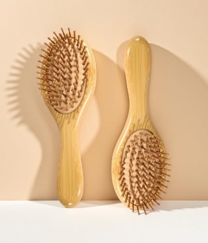 LAYXLDZ Bamboo Hair Brush and Comb Cleaning Tool Set for All Hair Types
