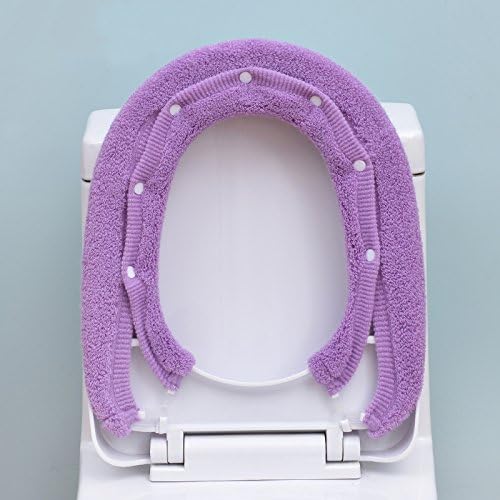 Warmtree Plush Soft Thick Toilet Seat Cover - Purple Washable Pad