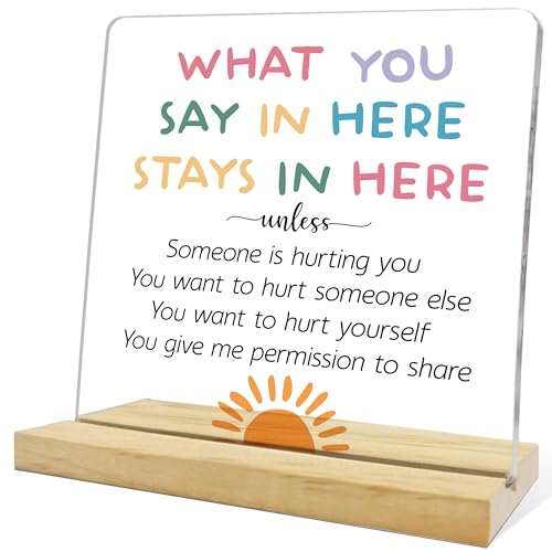 Confidentiality Acrylic Plaque for Women - What You Say Here Stays Here