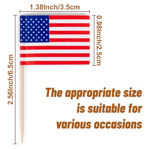 100 Pack Small American Flags on Sticks for Parties & Events