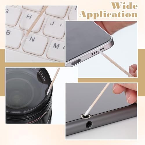 Apojgitn 400PCS Pointed Cotton Swabs with Wooden Sticks, Precision Applicators