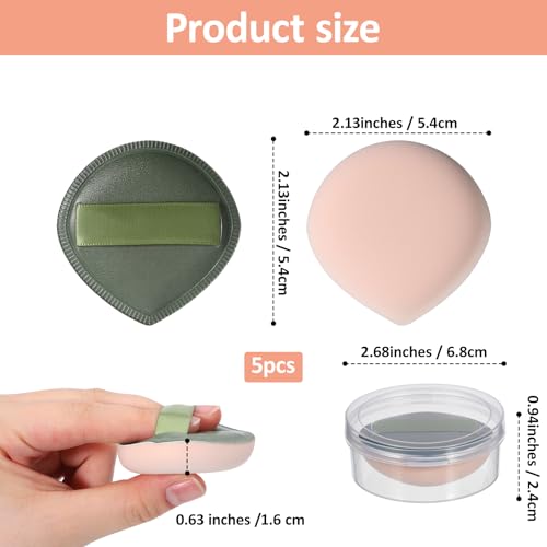 Qianyu 5Pcs Makeup Sponge Set Latex-Free Cosmetic Sponges with Storage Box