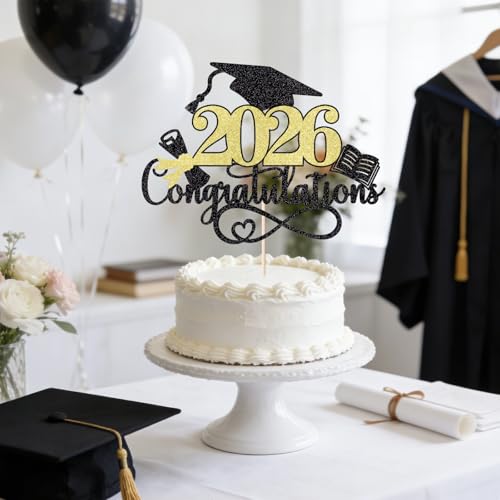2026 Graduation Cake Topper - Congrats Grad Party Decor