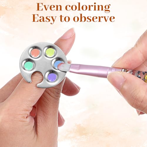 5-Pack Stainless Steel Nail Art Palette Ring Set for Polish Mixing