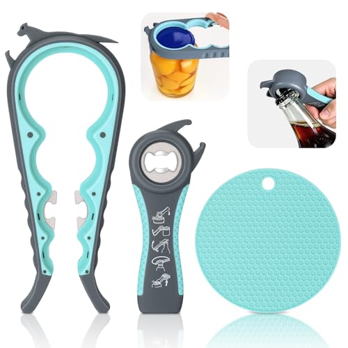 3-Piece Jar Opener Set for Weak Hands - Ergonomic Kitchen Tool