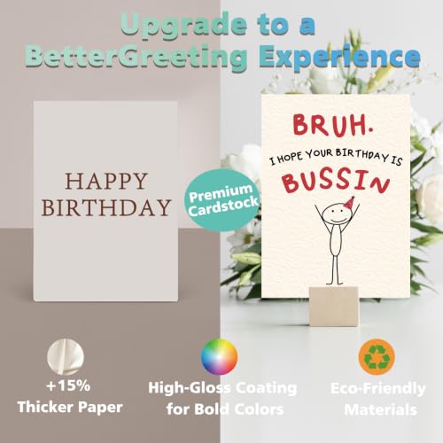 Funny Gen Z Birthday Card for Teens - BRUH Meme Slang
