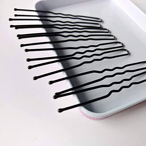 TAPBULL U Shaped Black Hair Pins - 60 Pack Metal Bun Pins with Storage Box