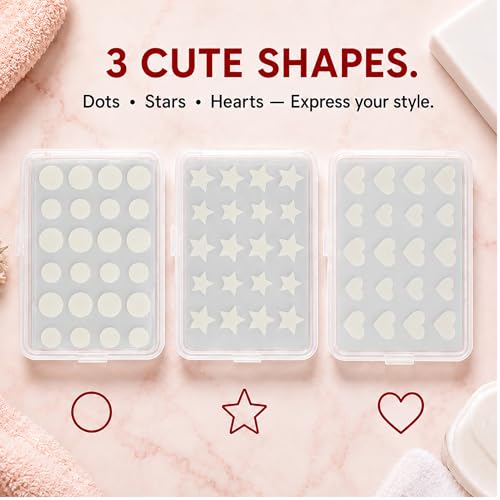 Pink Sky Hydrocolloid Pimple Patches - Cute Acne Spot Stickers with Case
