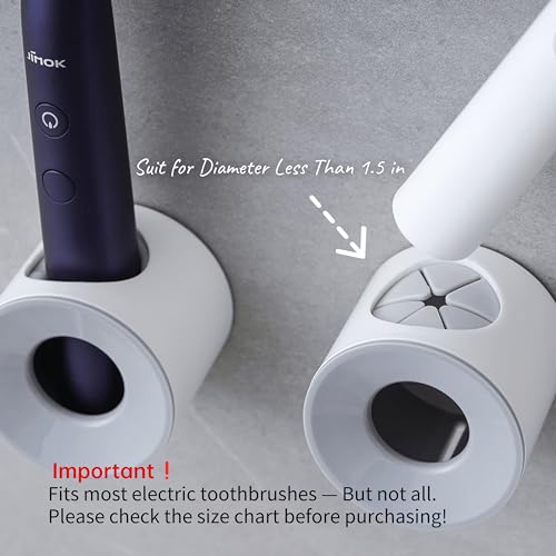 Wall-Mounted Electric Toothbrush Holder - Grey Space-Saving Organizer