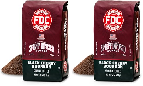 Fire Department Coffee Black Cherry Bourbon Infused Medium Roast - 12 oz (2 Pack)