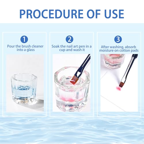 AOBOO Nail Brush Cleaner Solution - 40ml Gel Residue Remover for Manicure