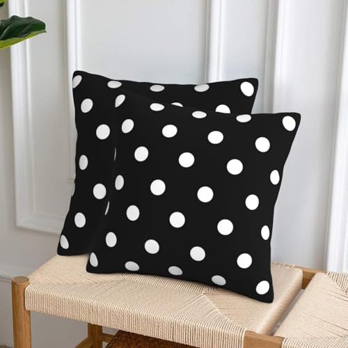 Sanghing Polka Dot Black & White 18x18 Inch Pillow Cover Set of 2 - Modern Farmhouse Decor